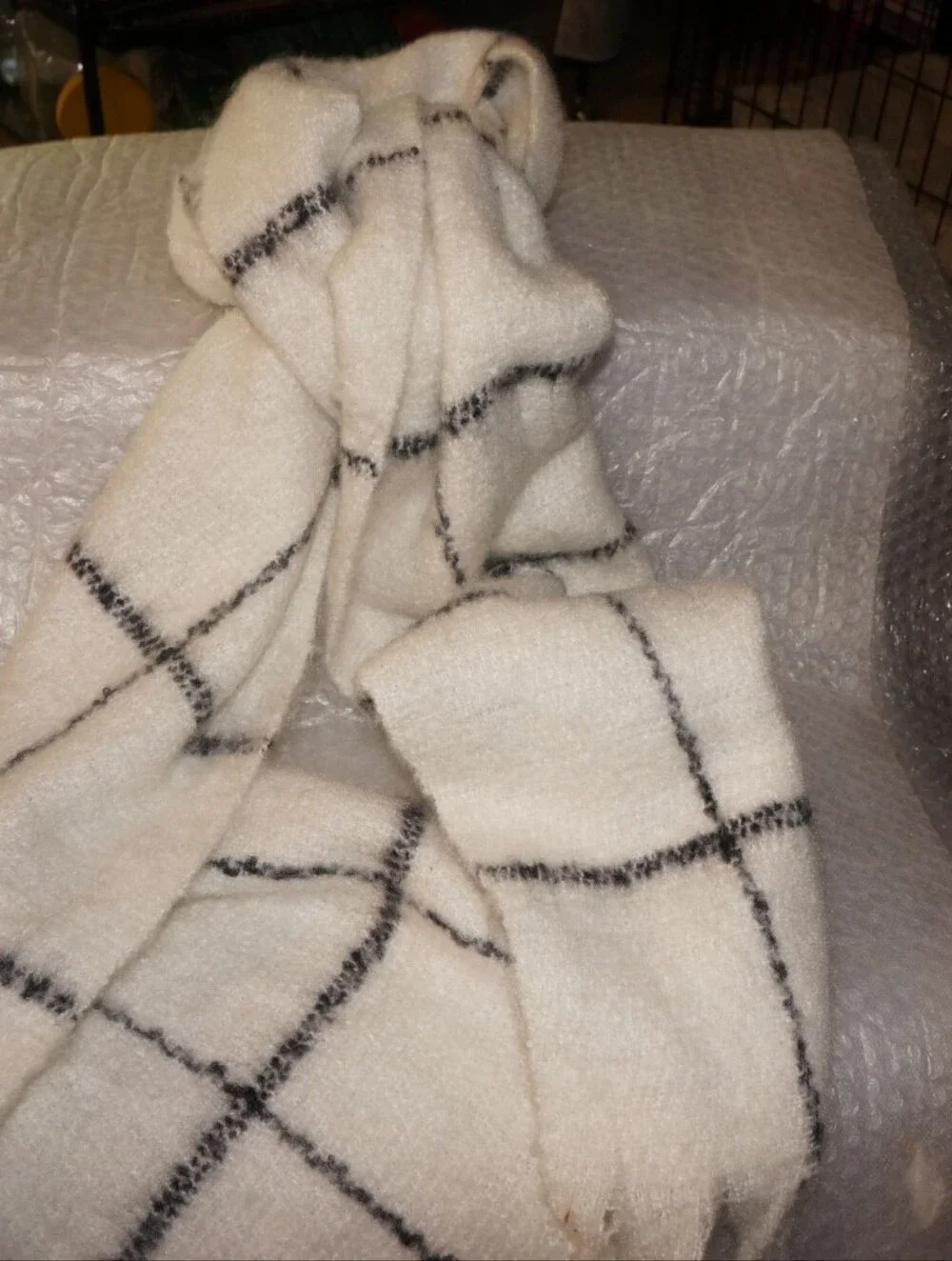 New A New Day Women's Knit Scarf with Fringe - Sour Cream